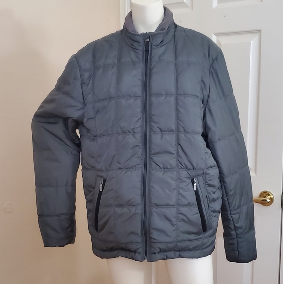 Tommy Bahama Thin Puffer Down Gray Jacket - Picture 1 of 7